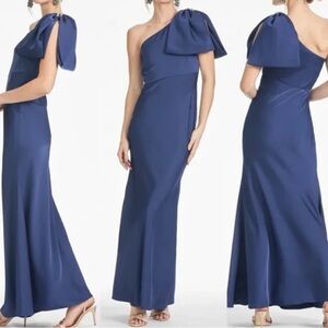 NWT SZ 0 Sachin and Babi Elegant One-Shoulder Blue Dress